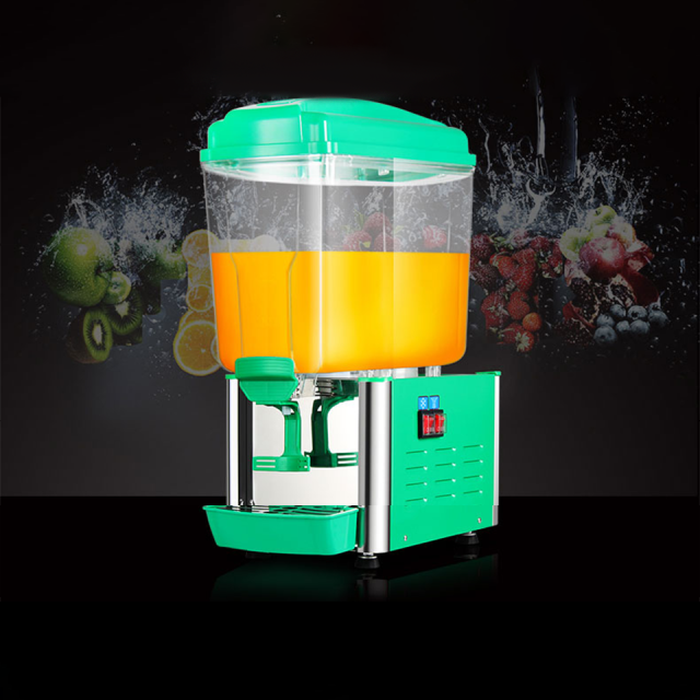 Máquina comercial de bebidas geladas com opções de múltiplas capacidades de 18L, 36L e 54L.