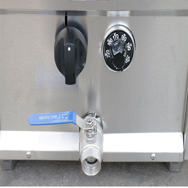 Freidora de gas de doble cesta E-RQZ-747 de 15 l para cocinas comerciales