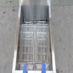 Freidora de gas de doble cesta E-RQZ-747 de 15 l para cocinas comerciales