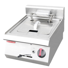 Fritadeira a gás E-RQZ-400X com tanque único, 10 kW e capacidade de óleo de 10 litros.