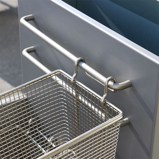 Fritadeira a gás FGF400 de quatro tubos, 20L, aço inoxidável, alta eficiência