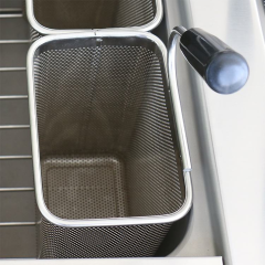 Cocedor de pasta eléctrico comercial E-DYF-900S de una sola olla de 6 kW con armario de almacenamiento