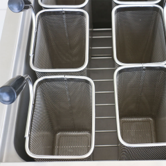 Cocedor de pasta eléctrico comercial E-DYF-900S de una sola olla de 6 kW con armario de almacenamiento