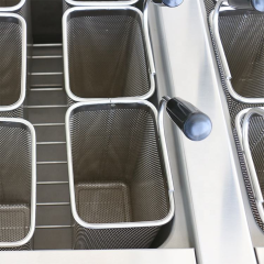 Cocedor de pasta eléctrico comercial E-DYF-900S de una sola olla de 6 kW con armario de almacenamiento