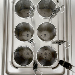 Caldeira a gás comercial E-RQM-400X para macarrão, em aço inoxidável, de alto volume.