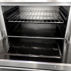 Fogão a gás profissional FR-24 com 4 queimadores e forno embutido para restaurantes.