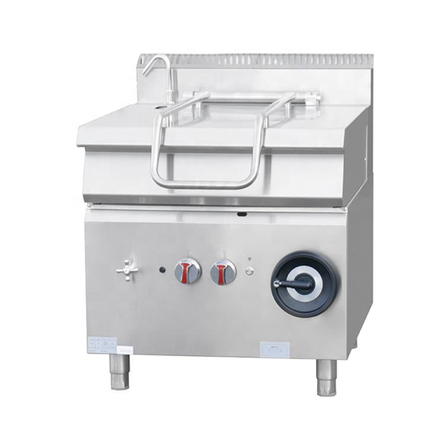 XKE-DCG-900 Commercial Tilting Gas Braising Pan 15kW Stainless Steel