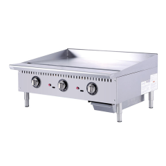 Chapa a gás comercial de 36 polegadas E-RQP-36A com placa grossa para uso em serviços de alimentação.