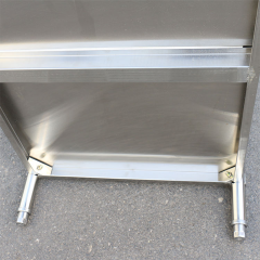 Mesa resistente em aço inoxidável com painel traseiro, série ZZJYGZ, para preparação de alimentos.