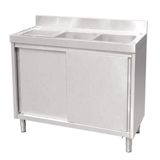 Fregadero de acero inoxidable de doble cubeta serie DSGSSXZLS para restaurantes y catering