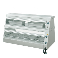 Commercial Food Display Warmer E-BWG-6P-B Two Level for Restaurant and Bakery Use