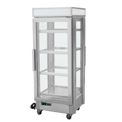 Carrinho de aquecimento de alimentos móvel comercial com ar quente, 350L, para serviços de catering e hotelaria.