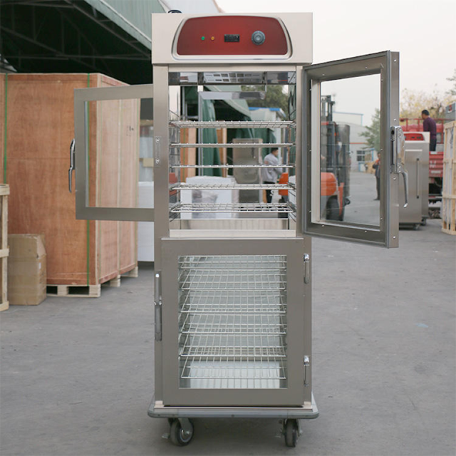 Commercial Glass Door Food Warming Trolley E-DBW-11-21-4B 500L for Catering Service