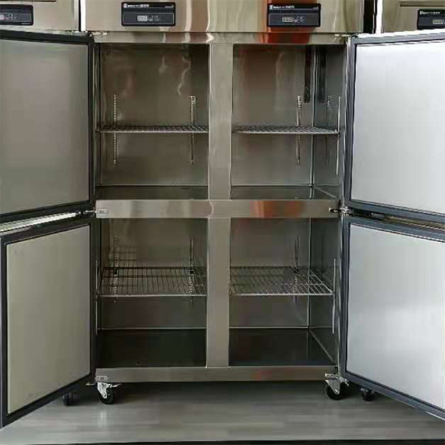 Enfriador y congelador vertical comercial para uso en restaurantes y hoteles