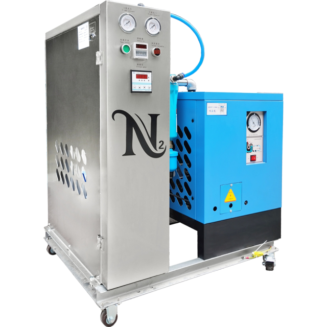 Gerador de nitrogênio da série EA, 1,5-10 Nm³/h, para uso em panificação e fabricação de salgadinhos.