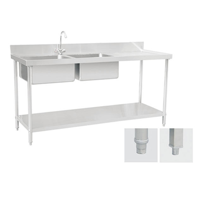 ZZZSSY Double-Bowl Kitchen Sink  for Commercial Kitchens and Restaurants