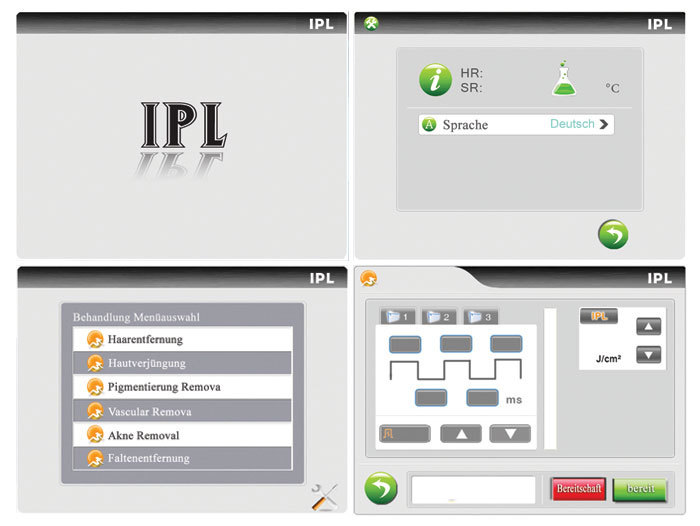 IPL Elight SHR Controller Screen