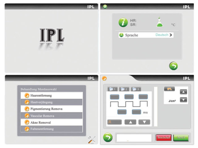 IPL Elight SHR Controller Screen