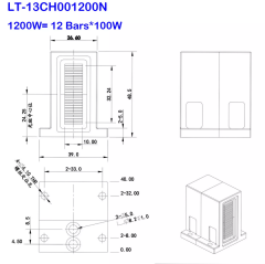 808 Diode laser stack 808nm LT-13CH001200N 1200W= 12 Bars*100W bar laser transmitter emitter laser module for hair removal