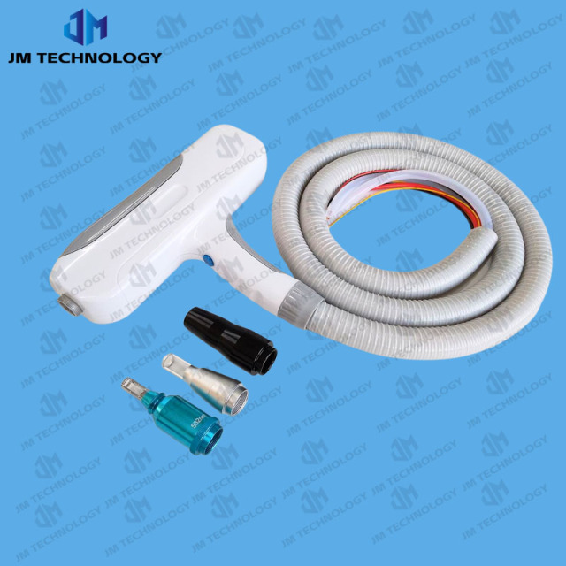 White Grey nd yag laser hand piece for q swtich nd yag laser tatoto removal machine with lens 1064nm 532nm 1320nm,Weifang JM Electronics Co., Ltd,Q swtich nd yag laser hand piece for tattoo removal laser machine