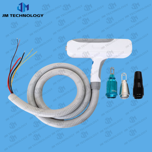 White Grey nd yag laser hand piece for q swtich nd yag laser tatoto removal machine with lens 1064nm 532nm 1320nm,Weifang JM Electronics Co., Ltd,Q swtich nd yag laser hand piece for tattoo removal laser machine