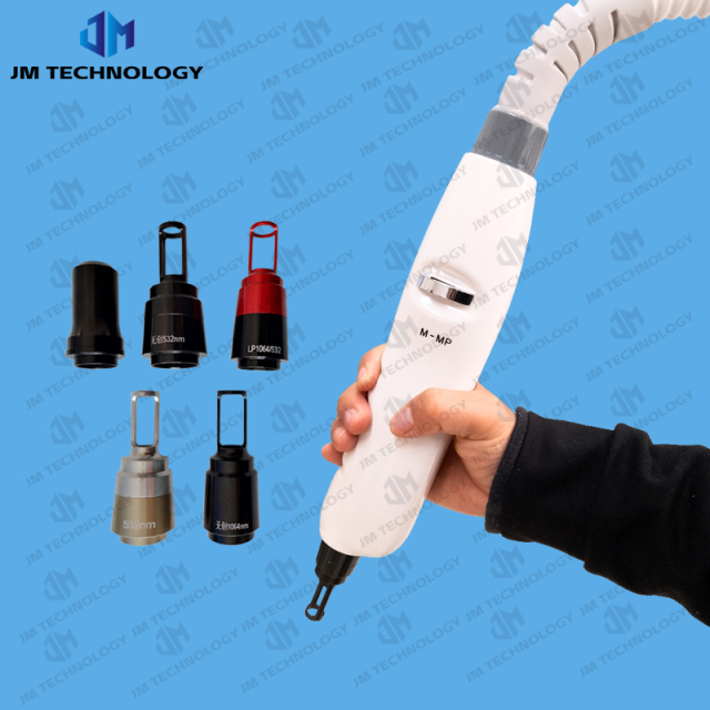 White pico laser hand piece for q switch nd yag laser tattoo removal machine with laser lens 1064nm 532nm 1320nm,Weifang JM Electronics Co., Ltd,White pico laser hand piece for q switch nd yag laser tattoo removal machine with laser lens 1064nm 532nm 1320nm