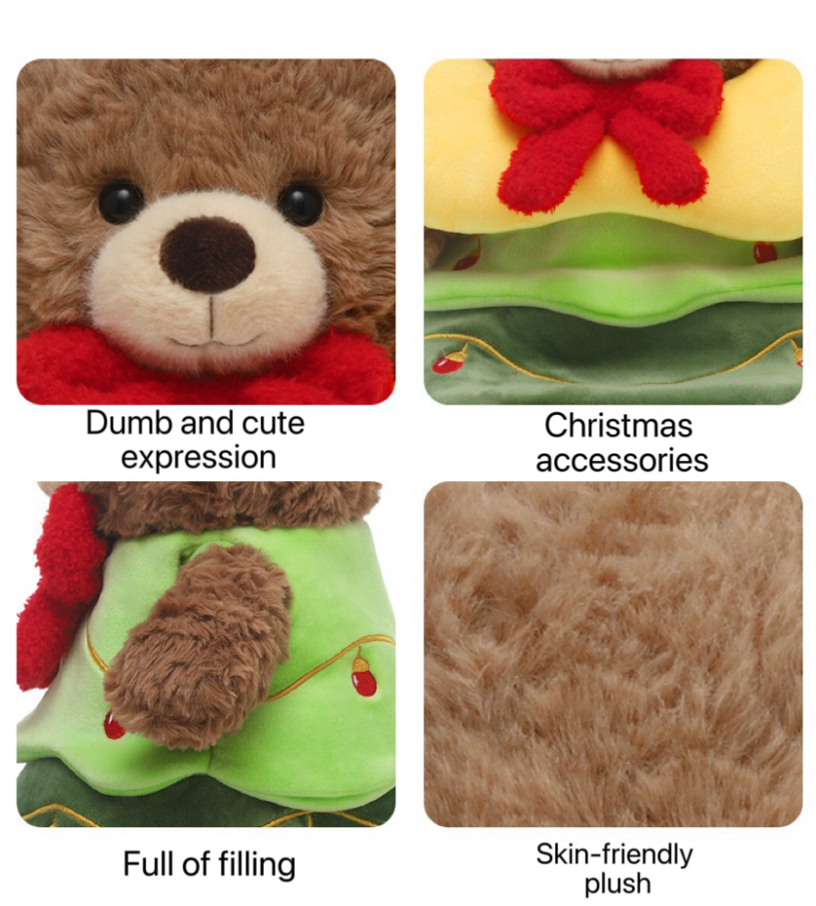 Christmas Teddy Bear Plush Toy - Adorable Stuffed Animal for Girls, Perfect Holiday & Birthday Gift