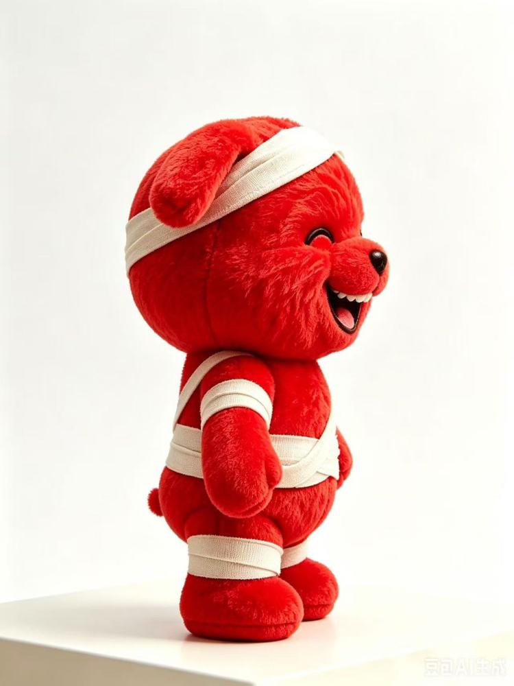 Injured Red Dog Flipping the Middle Finger – Funny Sassy Puppy Plushies | Sassy Bandaged Dog Stuffed Toys