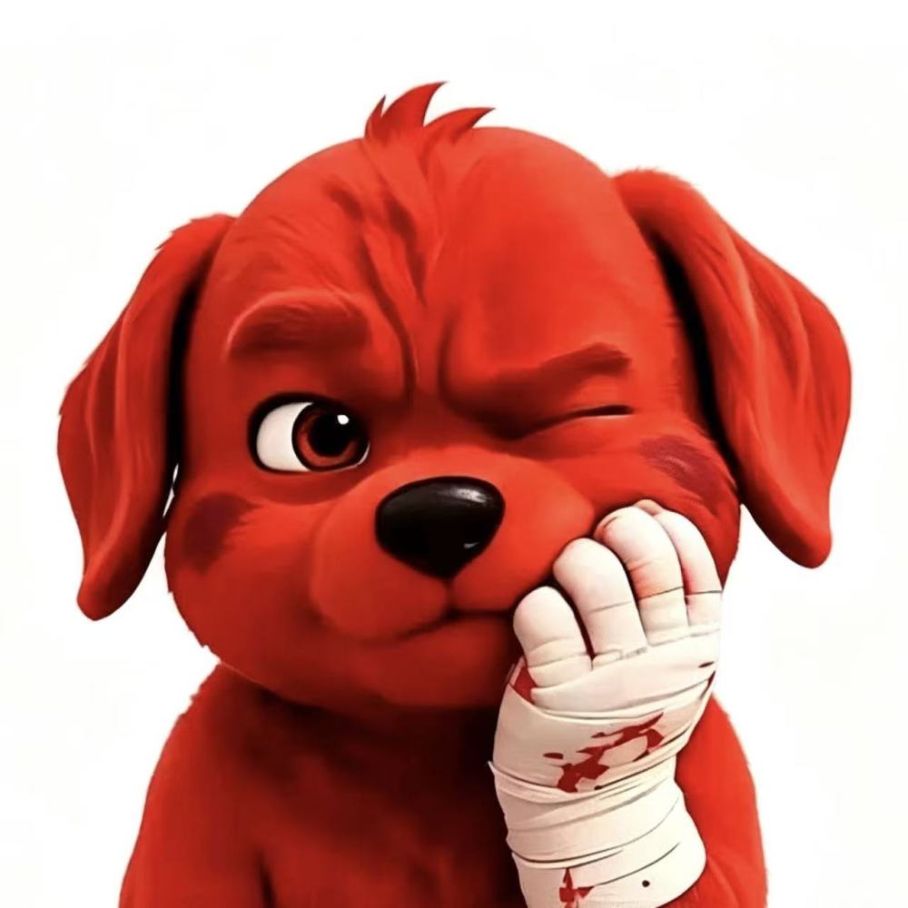 Red Injured Puppy Car Stickers | Cute & Sassy Damaged Dog Decals for Car Window