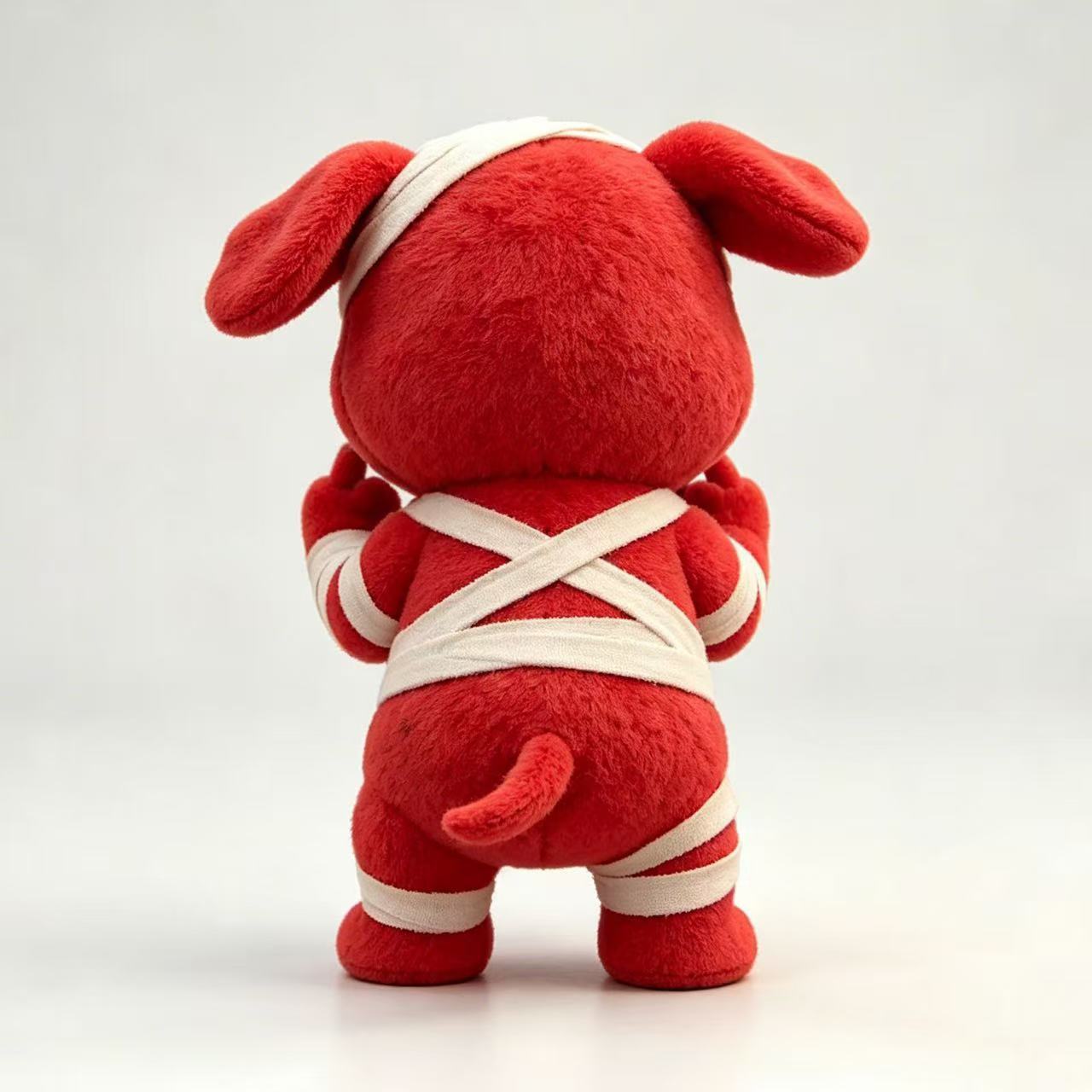 Injured Red Dog Flipping the Middle Finger – Funny Sassy Puppy Plushies | Sassy Bandaged Dog Stuffed Toys
