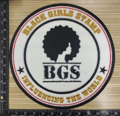Custom "Black Girls Stamp (BGS)" Chenille + Embroidery Patch (11.6" Round - Reference Design)
