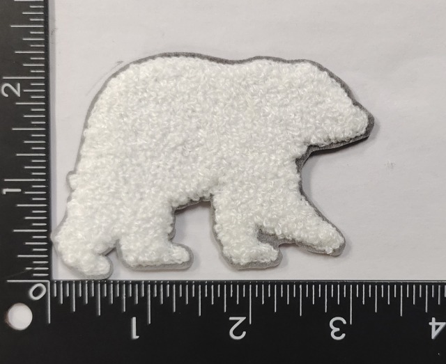 Custom Chenille Bear Patch Embroidered Iron On Velcro