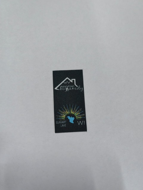 Custom Elkhart Lake Sublimation Heat-Transfer Printed Label (Polyester Twill - Reference Design)