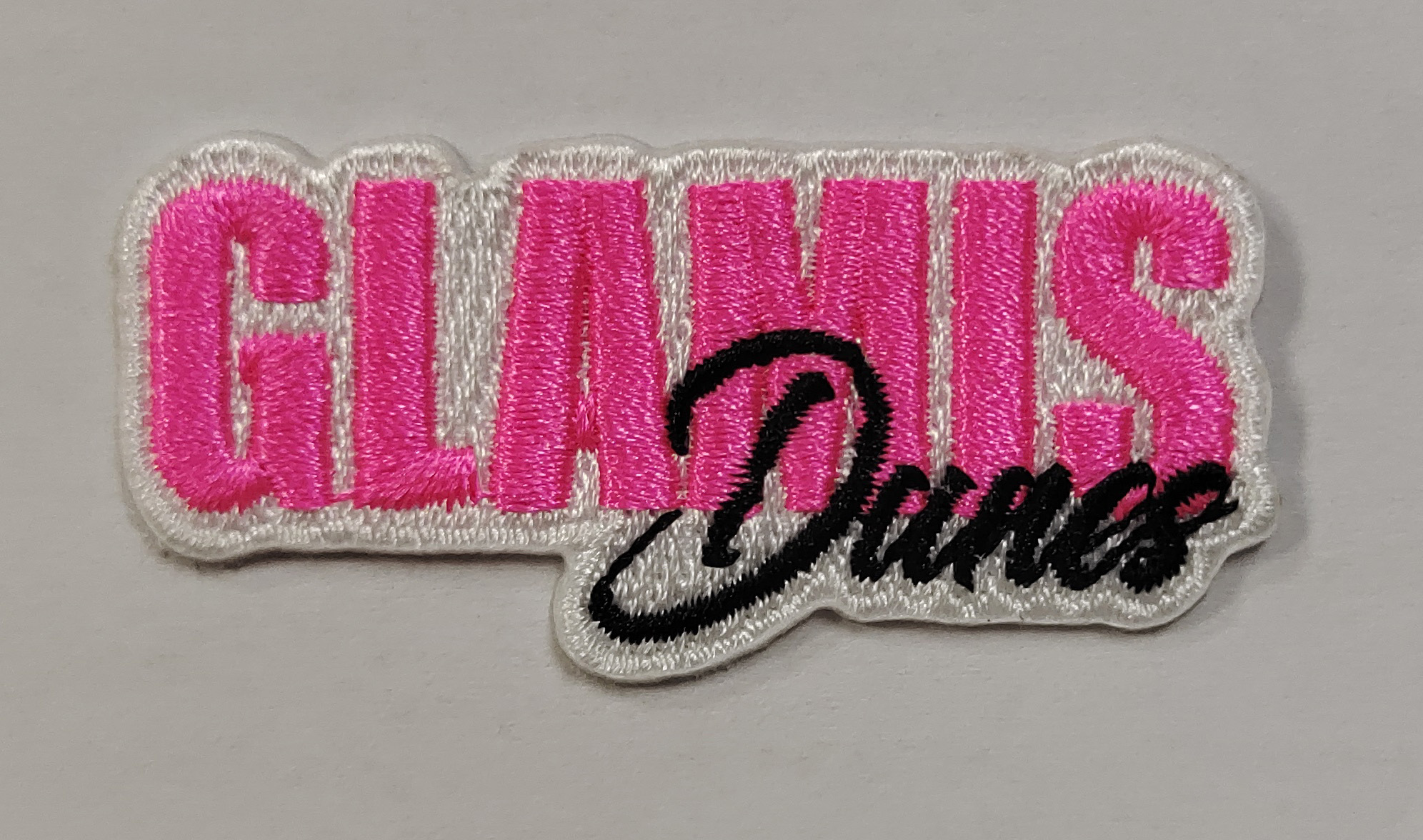 Custom Embroidered Patches Pink Script Wholesale Patch