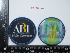 Custom Round AB1 Multi Services Woven Patch (70x70mm - Reference Design)
