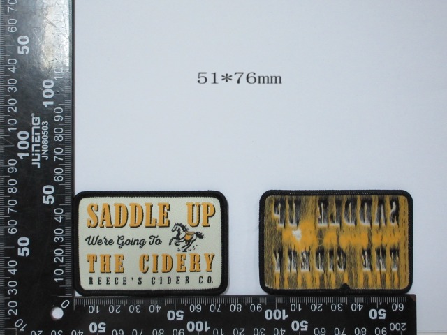 Saddle Up The Cidery Custom Woven Patch (51x76mm - Reference Design)