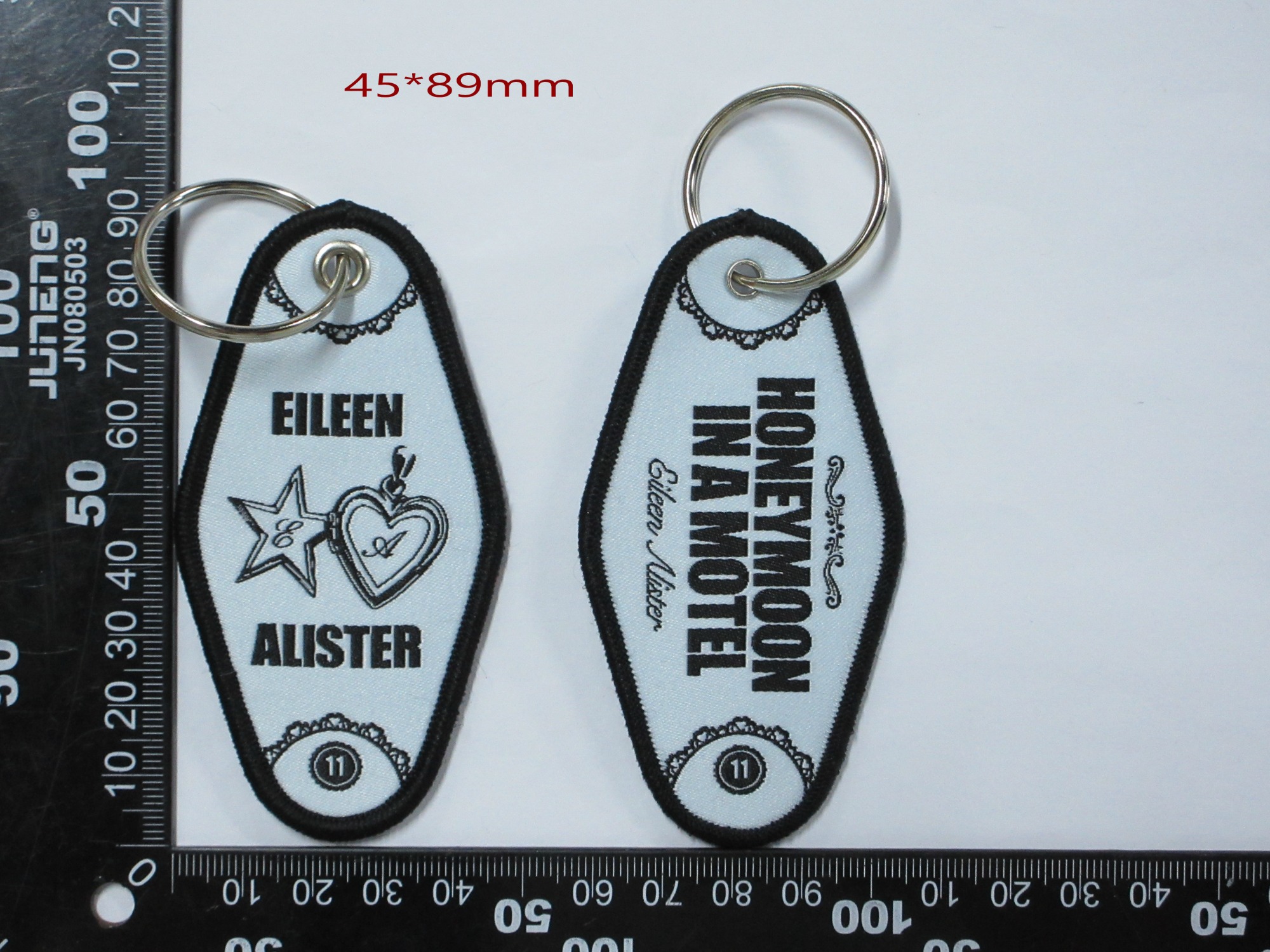 SunnySeasonPatches Custom Woven Patches Keychain Custom Logo Patch