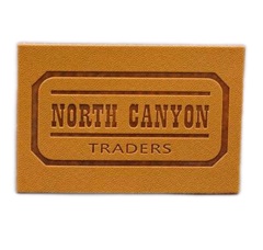 North Canyon Traders leather patch – embossed western design for outdoor and apparel branding