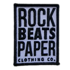 "Rock Beats Paper Clothing Co." Embroidered Patch (2" x 2.76")-Front Side