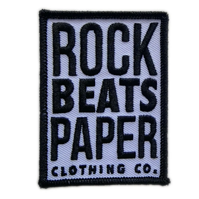 "Rock Beats Paper Clothing Co." Embroidered Patch (2" x 2.76")-Front Side