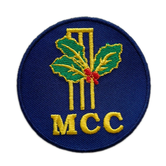 Official Marylebone Cricket Club (MCC) Logo Embroidered Patch (2.64" Round)-Front Side
