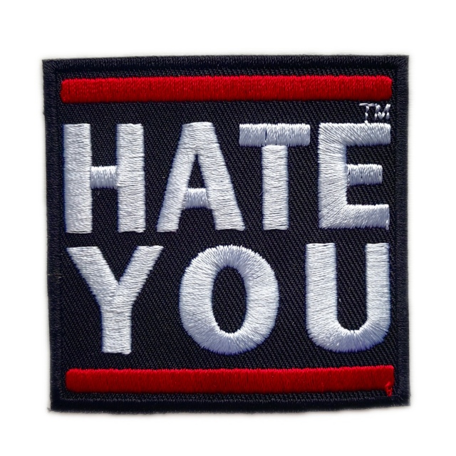HATE YOU Streetwear Classic Logo Embroidered Patch (2.56" W x 2.48" T)-Front Side