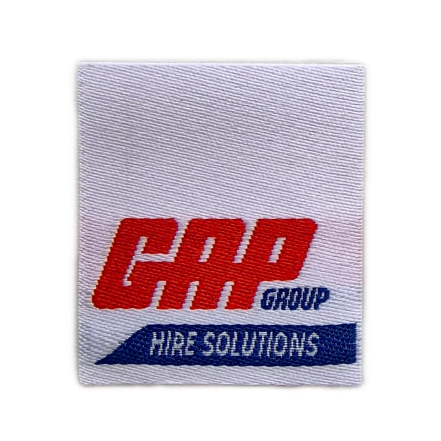 GAP Group Hire Solutions Custom Woven Apparel Label (30mm x 33mm center folded)