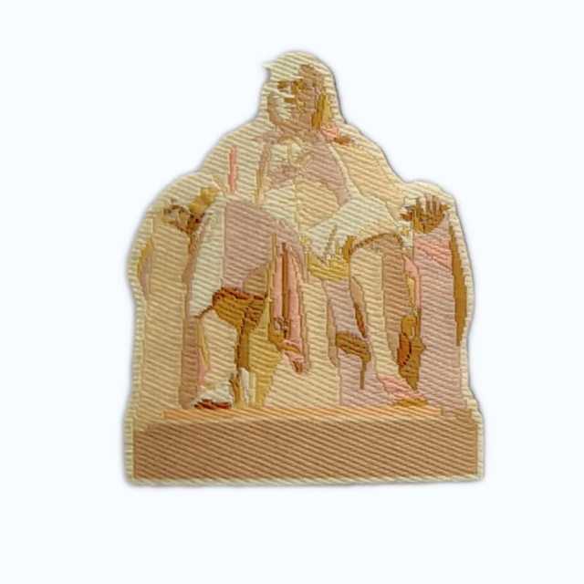 Classic Statue Woven Patch – 36mm×45mm Art-Inspired Design for Heritage & Art Apparel