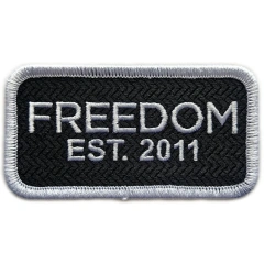 FREEDOM EST. 2011 Text Logo Embroidered Patch (3.46" W x 1.81" T)