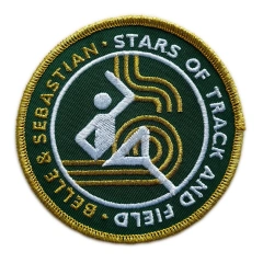 Official Belle and Sebastian "Stars of Track and Field" Patch 3.3" | Gold Metallic Thread-Front Side