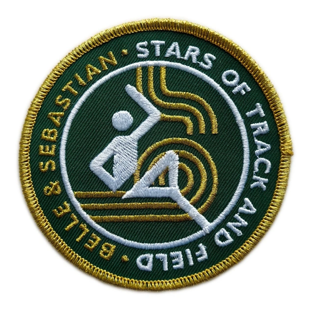 Official Belle and Sebastian "Stars of Track and Field" Patch 3.3" | Gold Metallic Thread-Front Side