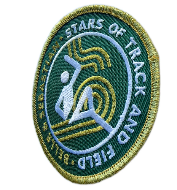 Official Belle and Sebastian "Stars of Track and Field" Patch 3.3" | Gold Metallic Thread-Right Side