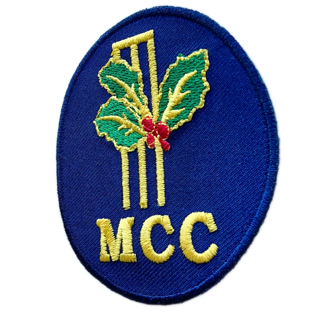 Official Marylebone Cricket Club (MCC) Logo Embroidered Patch (2.64" Round)-Right Side
