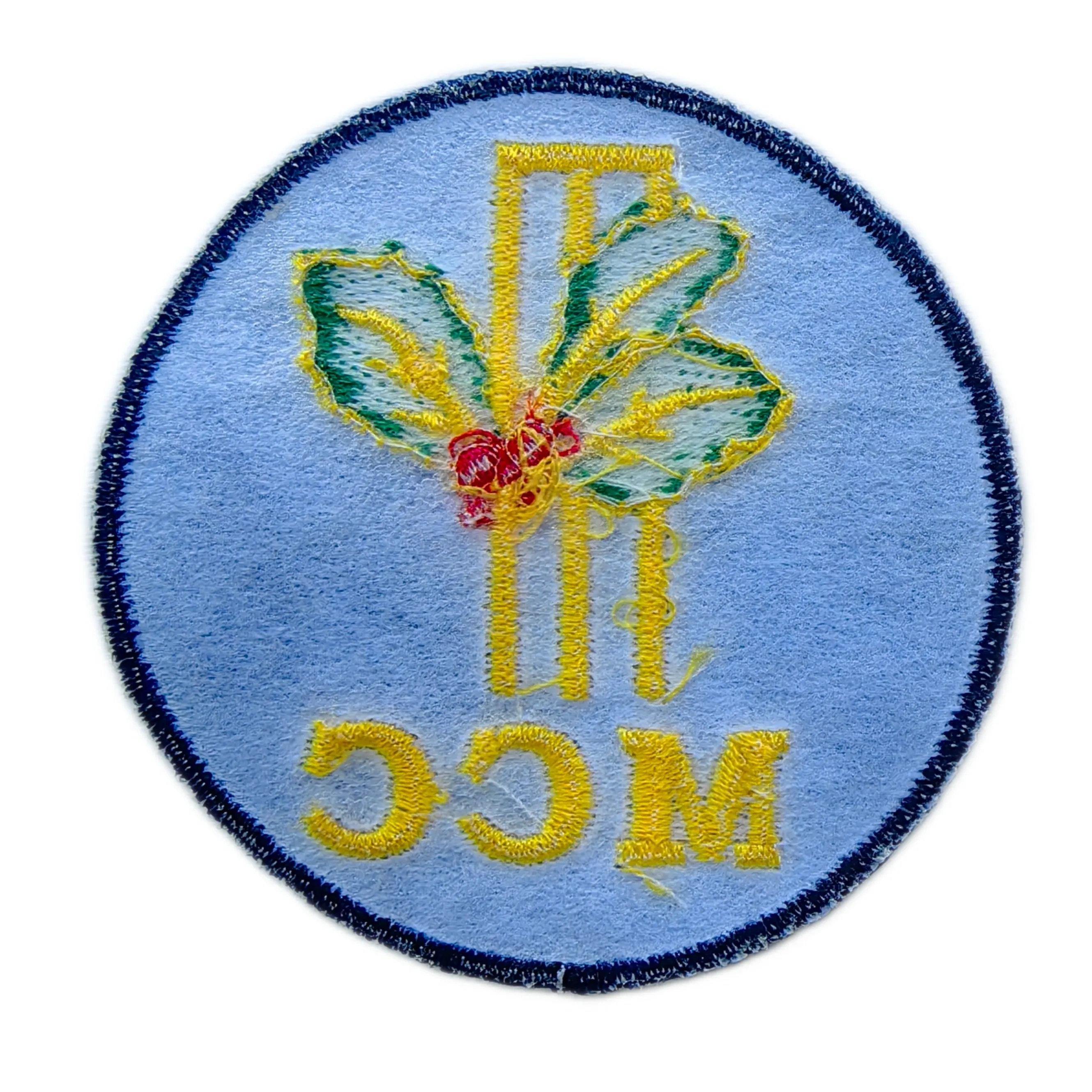Official Marylebone Cricket Club (MCC) Logo Embroidered Patch (2.64" Round)-Back Side